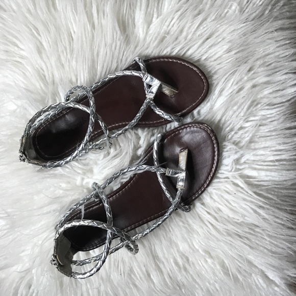 Silver Gladiator Sandals - Picture 1 of 4